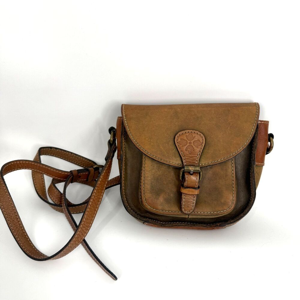 PATRICIA NASH Brown Leather Crossbody Saddle Bag Shoulder Purse Boho Western